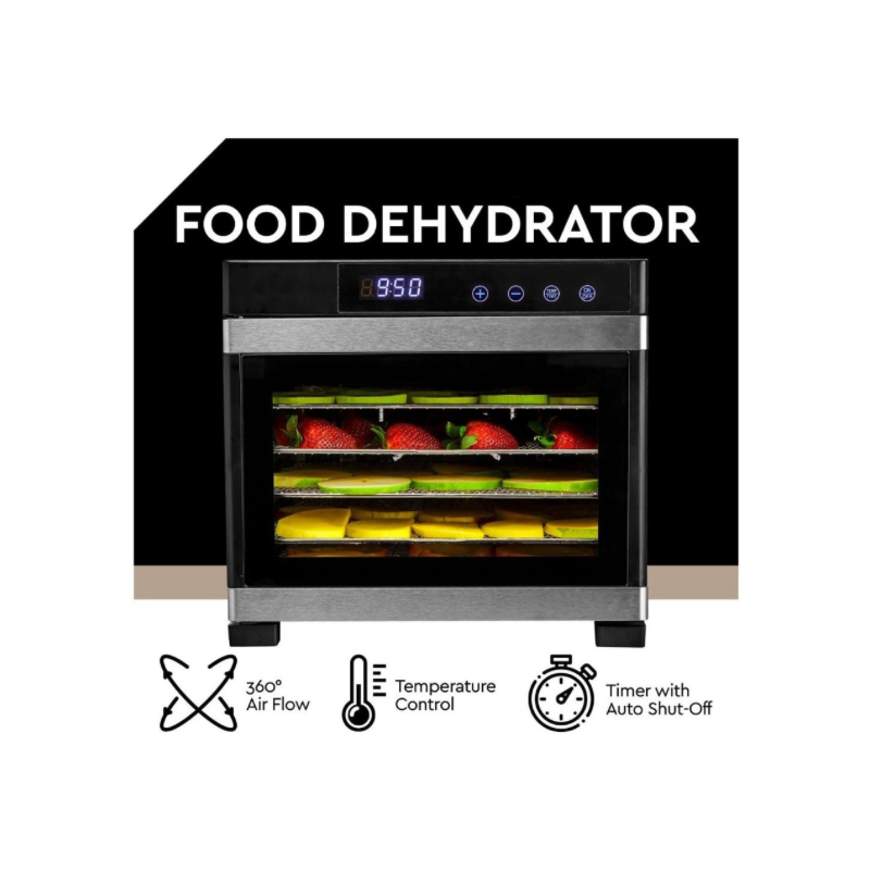 Deshidratador de Alimentos 6 Bandejas Digital 600W - Bazar Del Cocinero