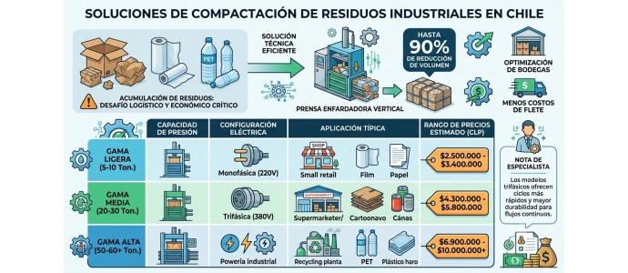 Prensas Compactadoras Verticales: Guía de Selección y Precios en Chile